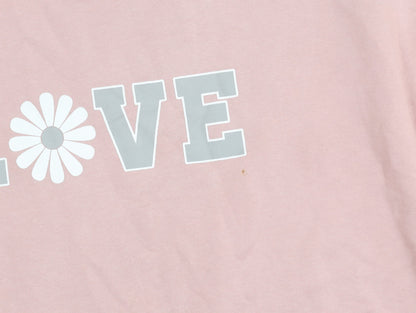 Apricot Pink Pullover Sweatshirt, Women’s L, Graphic Print