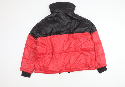 Zara Men's Red Puffer Jacket Size M Casual Winter