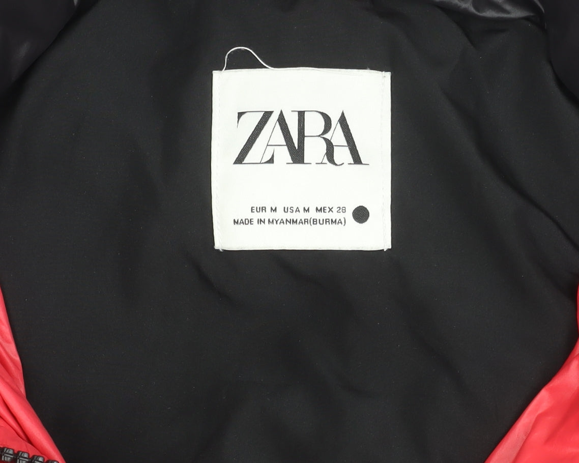 Zara Men's Red Puffer Jacket Size M Casual Winter