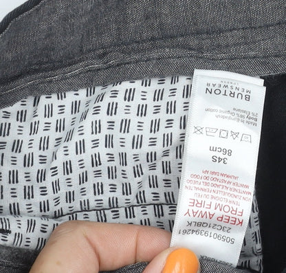 Burton Men's Black Skinny Trousers 34S