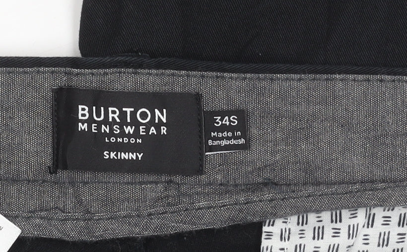 Burton Men's Black Skinny Trousers 34S