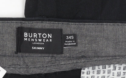Burton Men's Black Skinny Trousers 34S