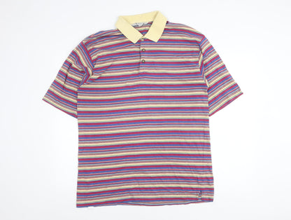 Berkertex Men's Multicoloured Striped XL Polo Shirt