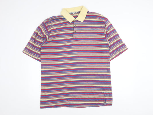 Berkertex Men's Multicoloured Striped XL Polo Shirt