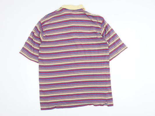 Berkertex Men's Multicoloured Striped XL Polo Shirt