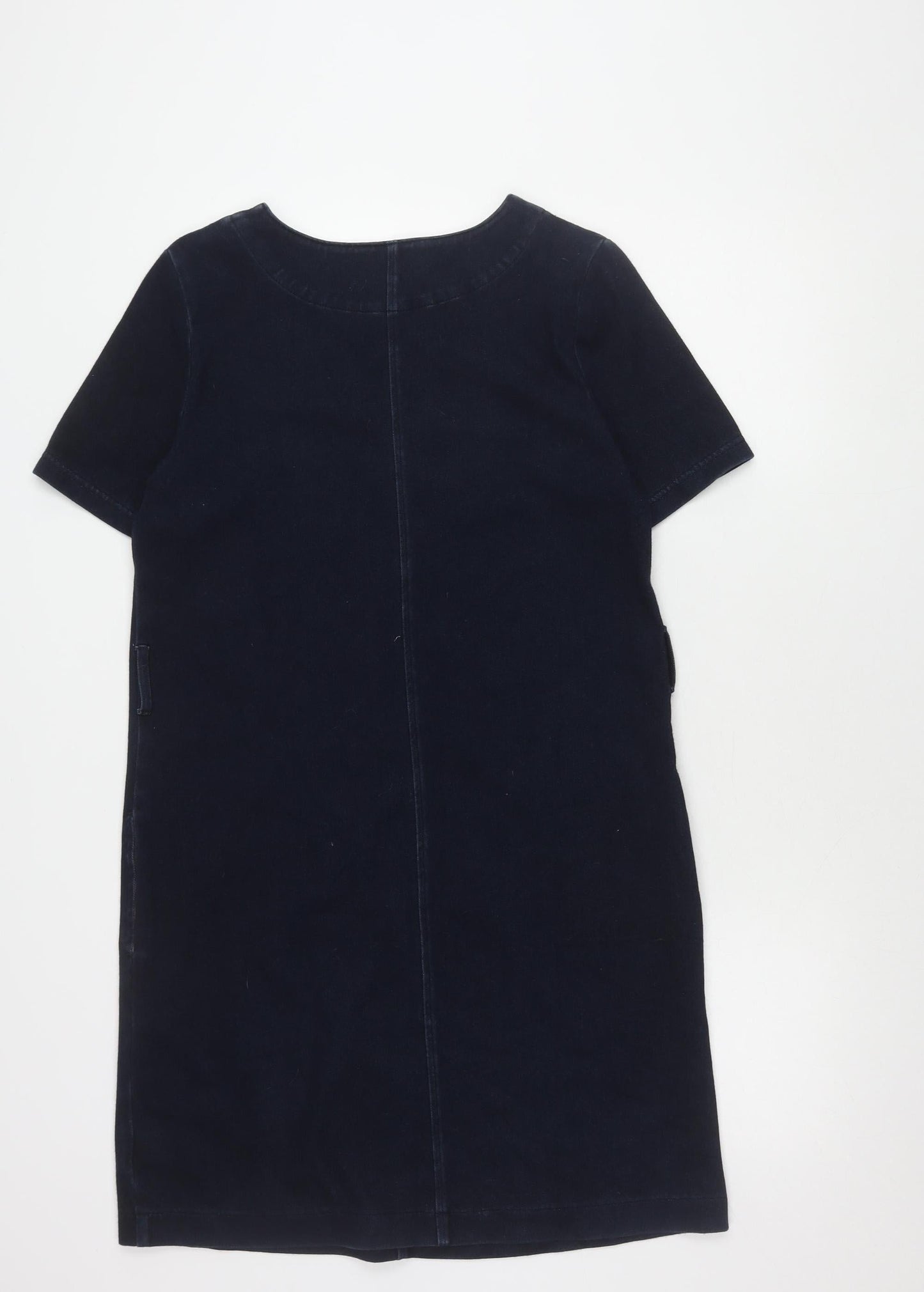 Next Women Blue Dress UK 8 Short Sleeve Denim