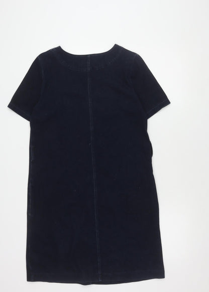 Next Women Blue Dress UK 8 Short Sleeve Denim