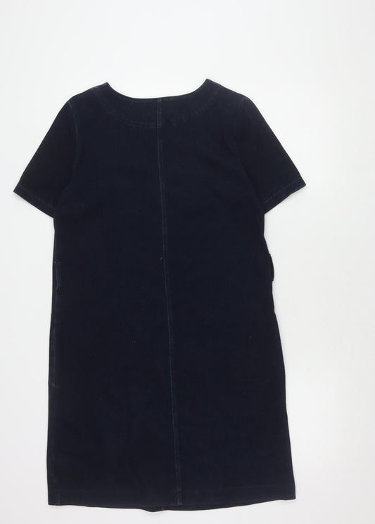 Next Women Blue Dress UK 8 Short Sleeve Denim
