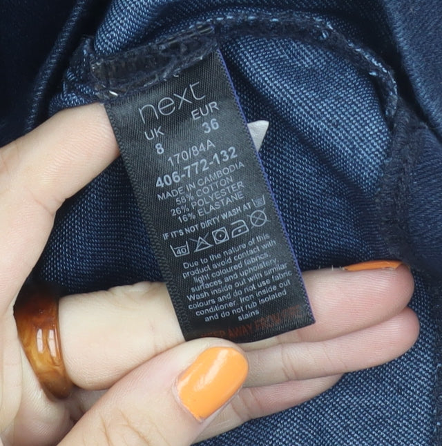 Next Women Blue Dress UK 8 Short Sleeve Denim