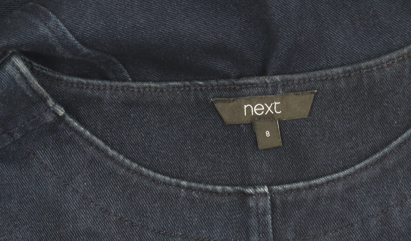 Next Women Blue Dress UK 8 Short Sleeve Denim