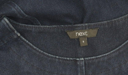 Next Women Blue Dress UK 8 Short Sleeve Denim