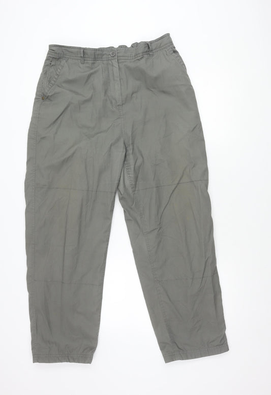 Hawkshead Women's Grey Cotton Trousers Size 16 Slim
