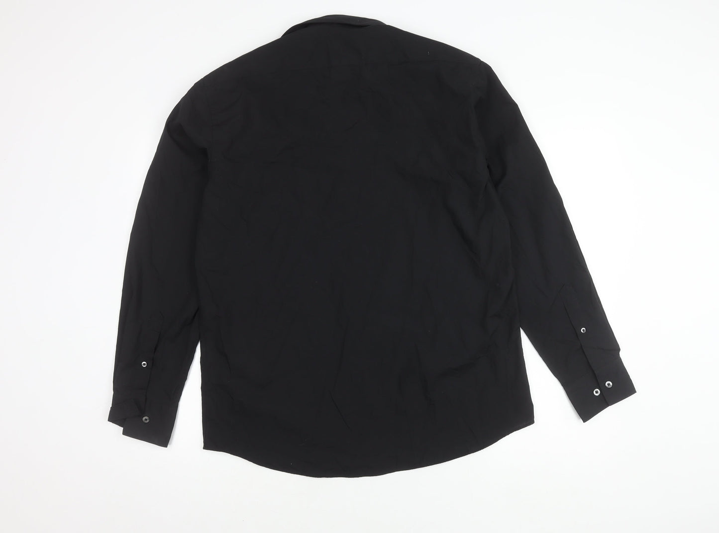 Taylor & Wright Men's Black Regular Fit Shirt, Size 16