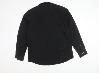 Taylor & Wright Men's Black Regular Fit Shirt, Size 16