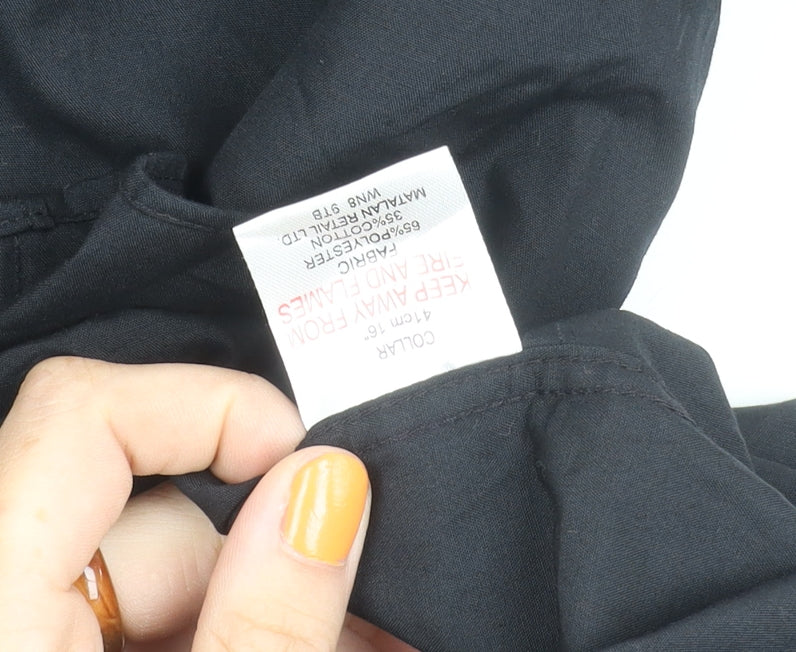 Taylor & Wright Men's Black Regular Fit Shirt, Size 16
