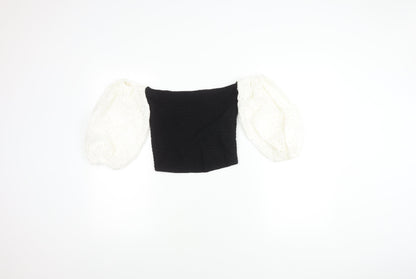 Womens UK Size M Zara Black Cropped