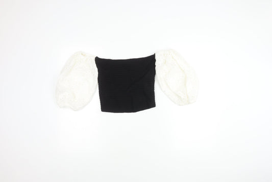 Womens UK Size M Zara Black Cropped