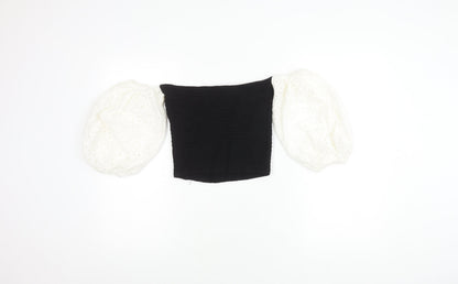 Womens UK Size M Zara Black Cropped