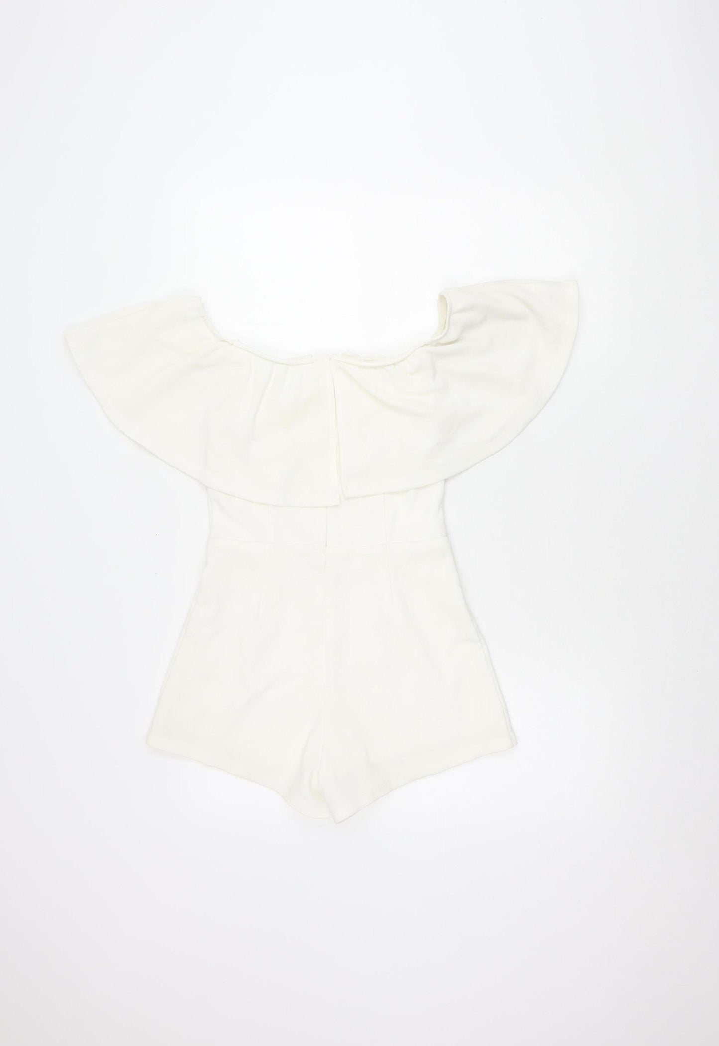 Rare London White Off Shoulder Playsuit Size 8