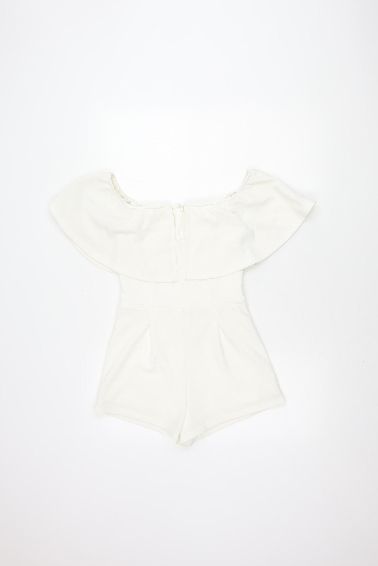 Rare London White Off Shoulder Playsuit Size 8