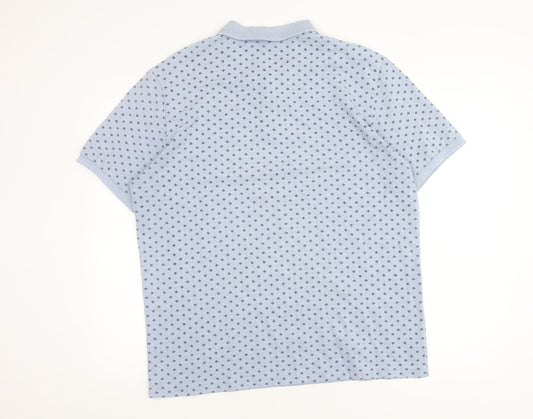 David Jones Men's Blue Cotton Blend Polo Shirt L