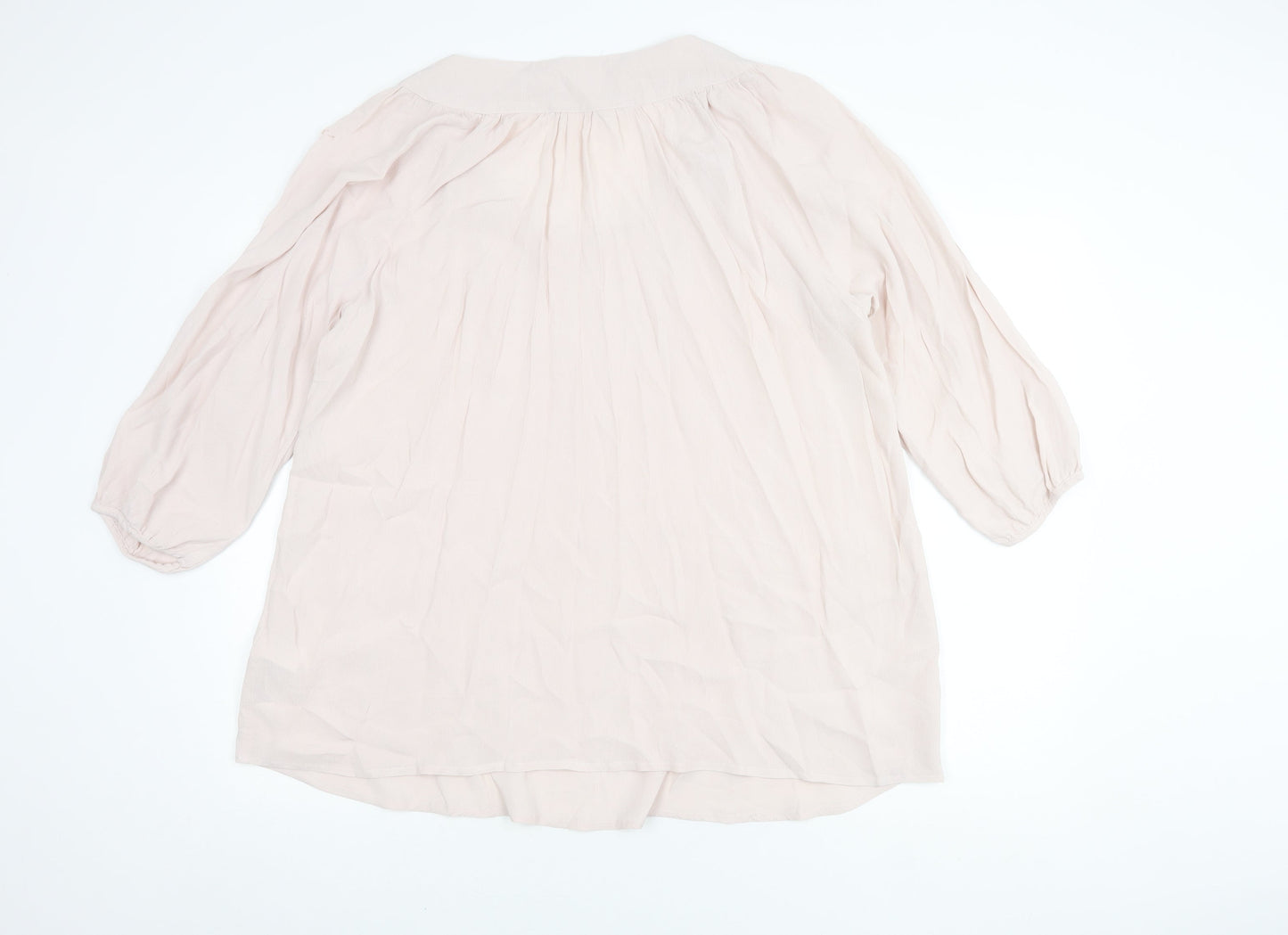 Anne Weyburn Women's Beige Blouse Size 18 with Crochet Accent