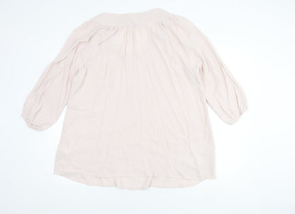 Anne Weyburn Women's Beige Blouse Size 18 with Crochet Accent