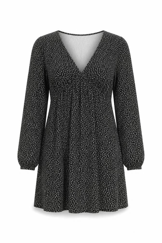 Pull & Bear Women’s Black XS Floral V-Neck Dress