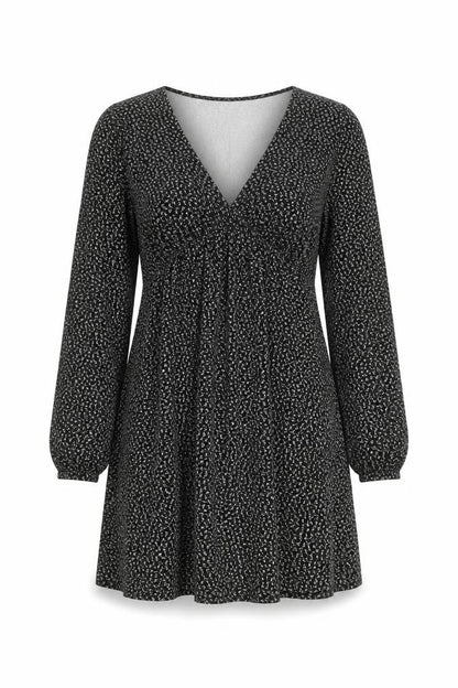 Pull & Bear Women’s Black XS Floral V-Neck Dress