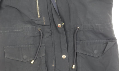Womens UK Size 10 Topshop Black Parka Coat