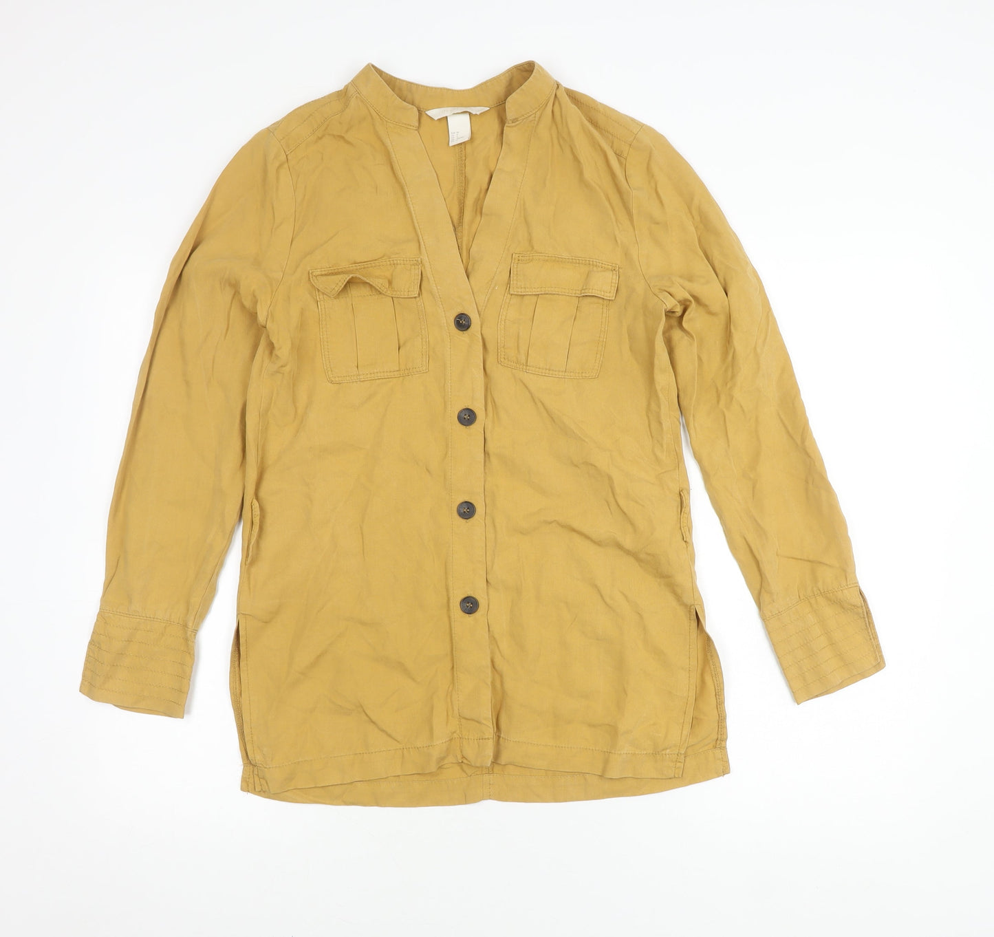 Womens UK Size 8 H&M Yellow  Button-Up