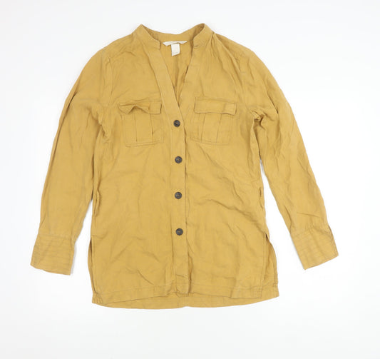 Womens UK Size 8 H&M Yellow  Button-Up