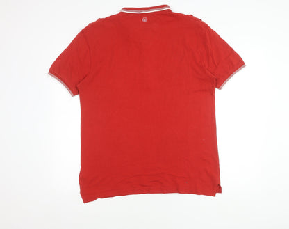 Duck and Cover Men's Red Polo Shirt L Cotton Logo