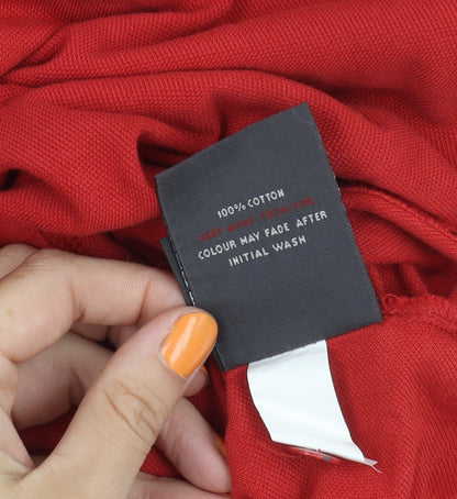 Duck and Cover Men's Red Polo Shirt L Cotton Logo