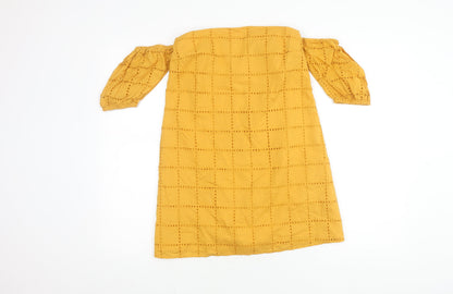 ASOS Women's Yellow Off Shoulder Dress Size 6