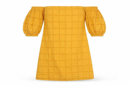 ASOS Women's Yellow Off Shoulder Dress Size 6
