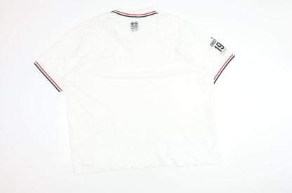 Crosshatch Men's White Polo Shirt 3XL Vintage Retro
