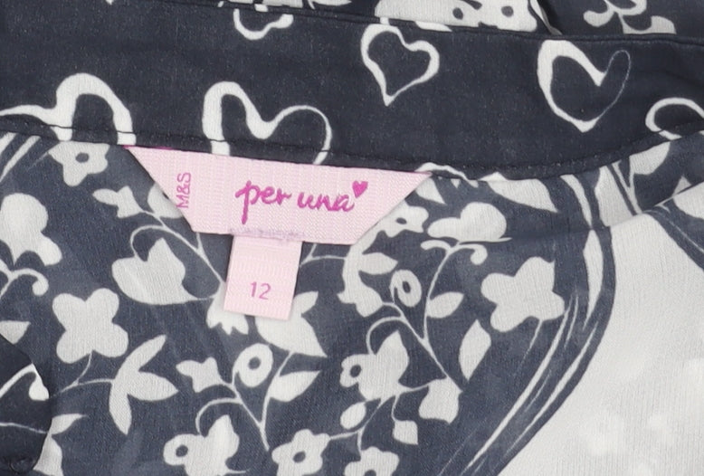 Womens UK Size 12 Marks and Spencer Black  Blouse