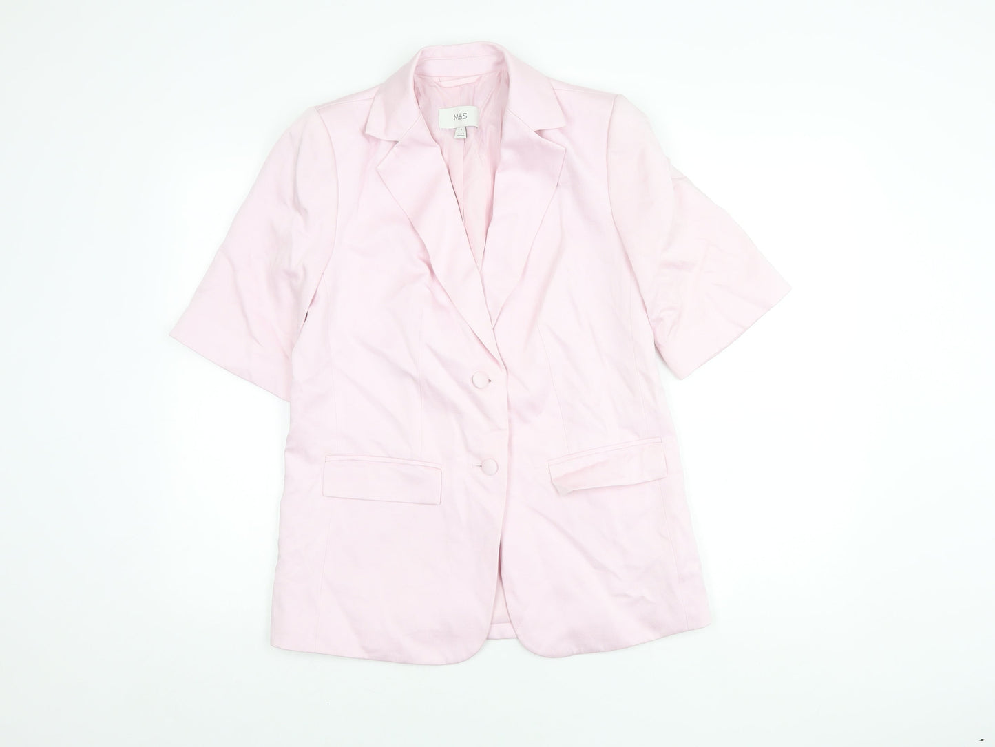 Marks and Spencer Women’s Pink Blazer Size 8 Short Sleeve