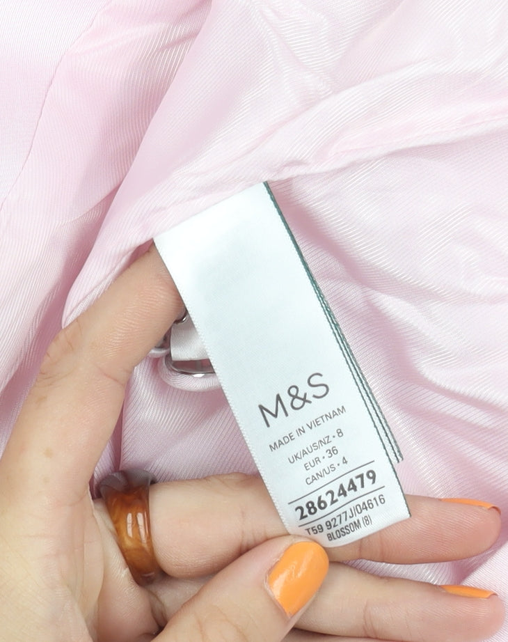 Marks and Spencer Women’s Pink Blazer Size 8 Short Sleeve