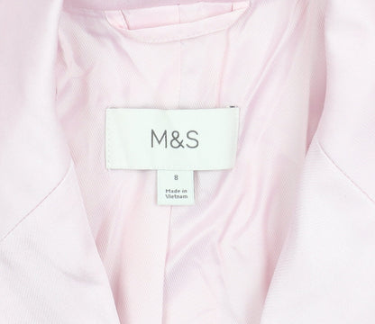 Marks and Spencer Women’s Pink Blazer Size 8 Short Sleeve