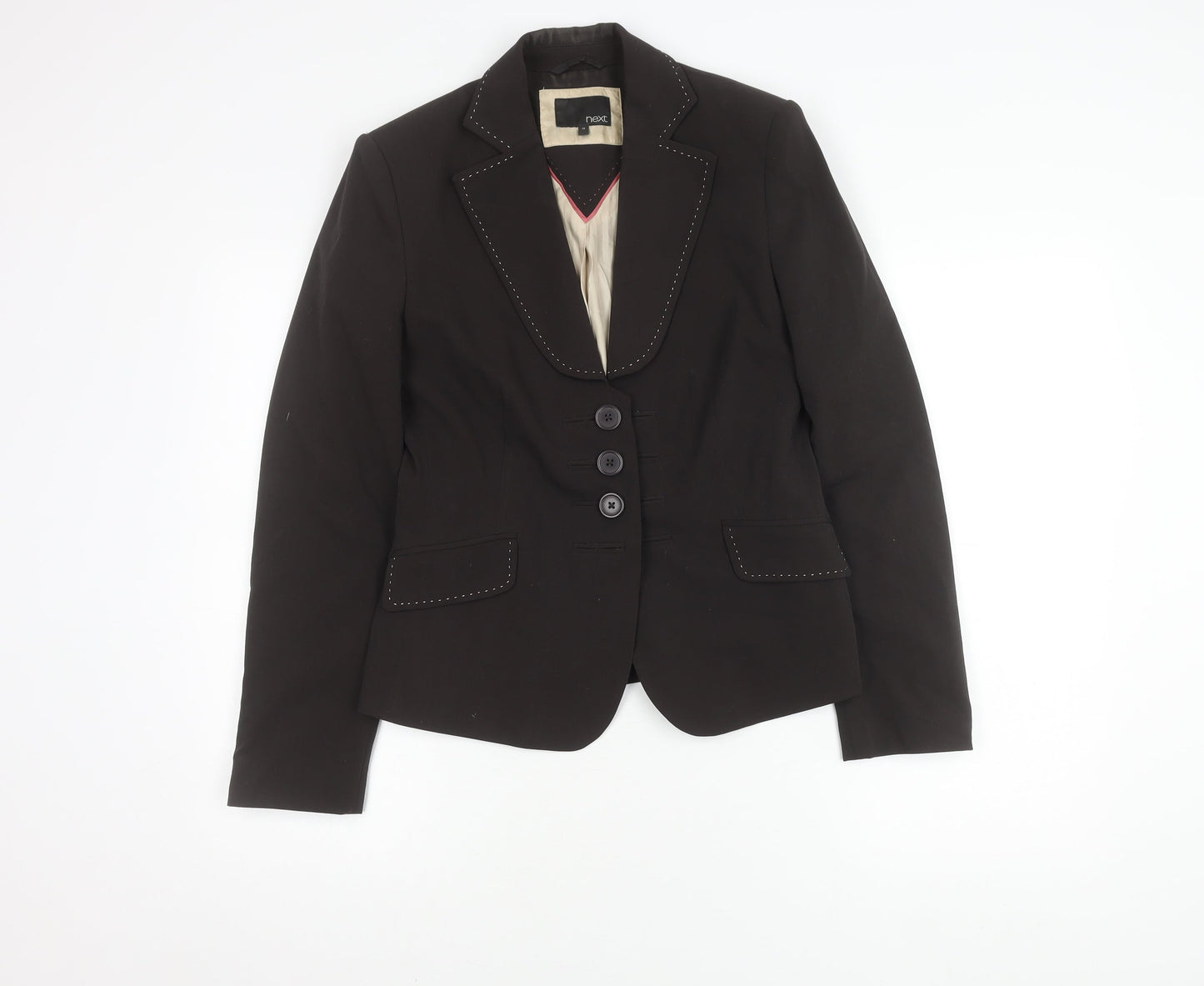 Next Women's Black Blazer Size 10 Peak Lapel