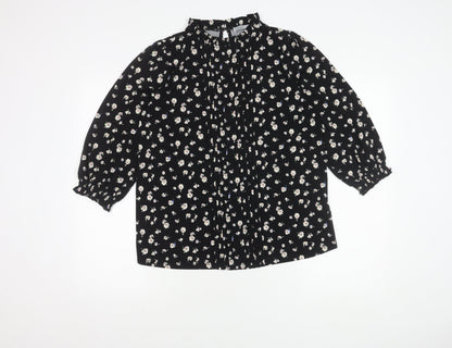 Womens UK Size M Oasis Black Basic Blouse