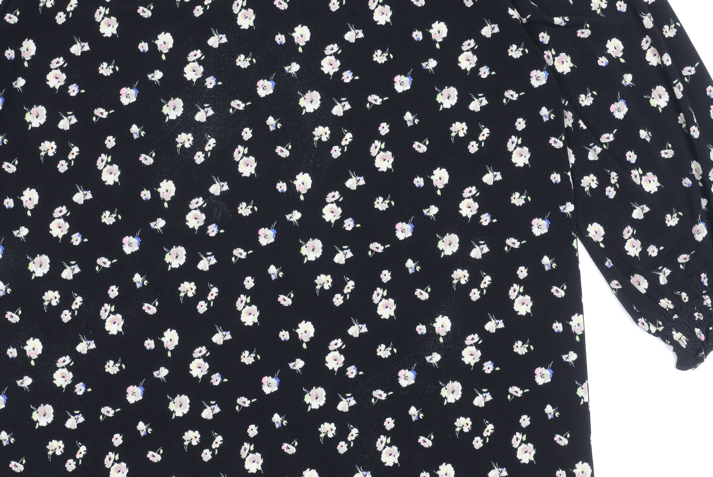 Womens UK Size M Oasis Black Basic Blouse