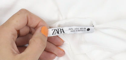 ZARA Women's Ivory Midi Sheath Dress, L, Party/Cocktail