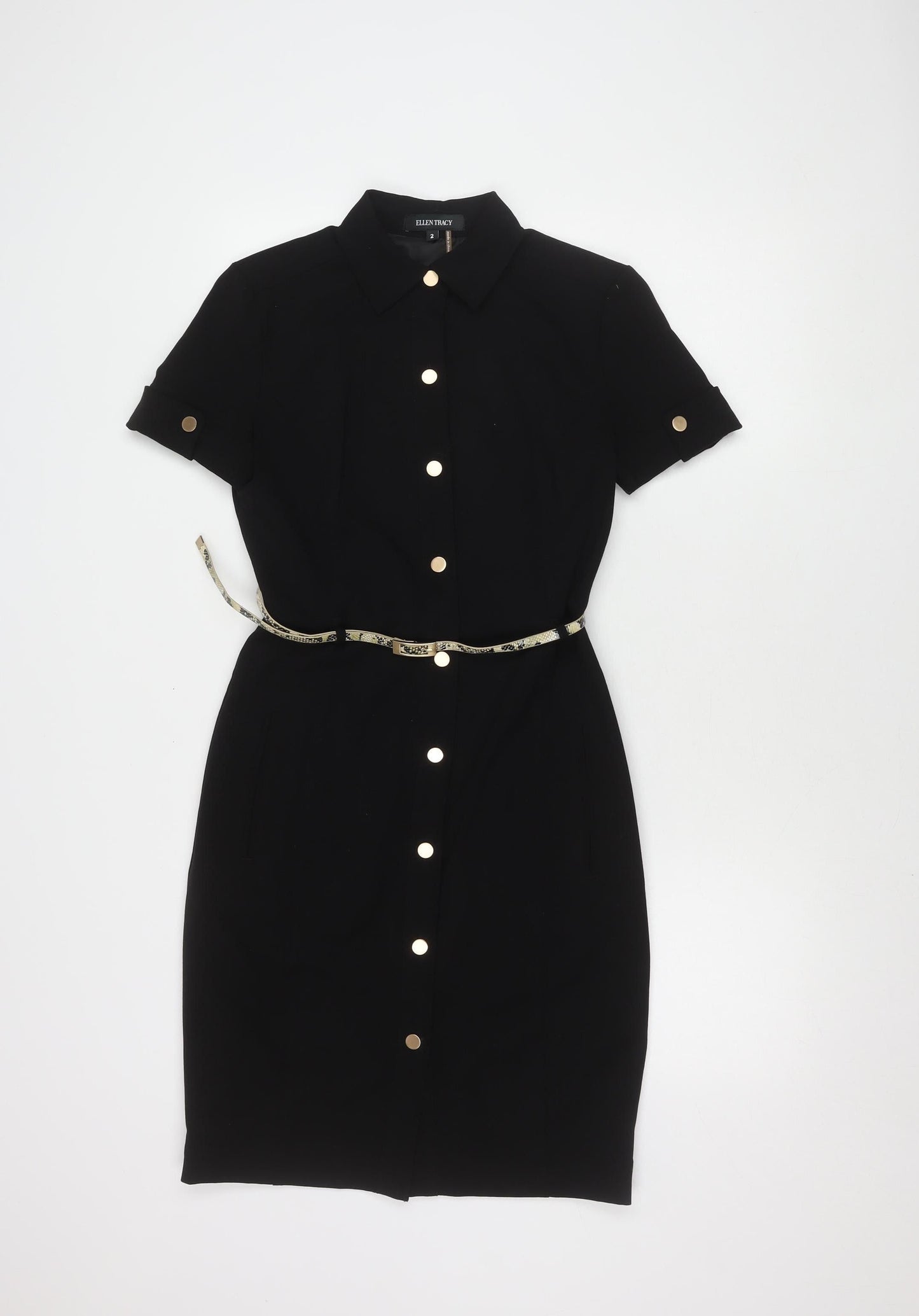 Ellen Tracy Black Women’s Shirt Dress, Size 2