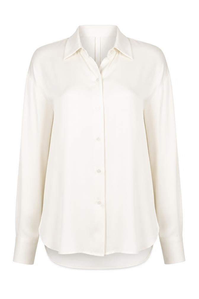 Zara Women's Ivory Button-Up Shirt Size 14