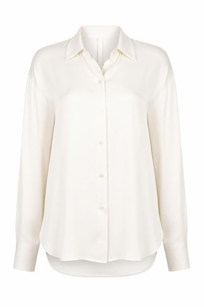 Zara Women's Ivory Button-Up Shirt Size 14