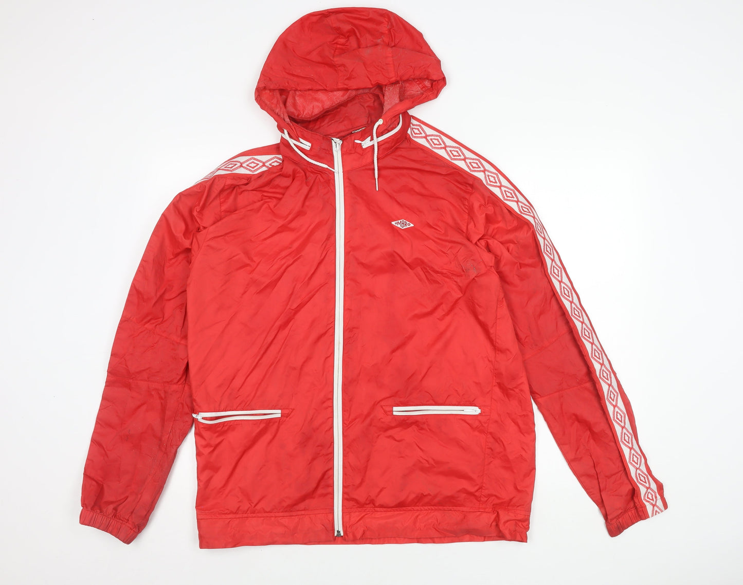 Mens UK Size L Umbro Red Windbreaker Coat