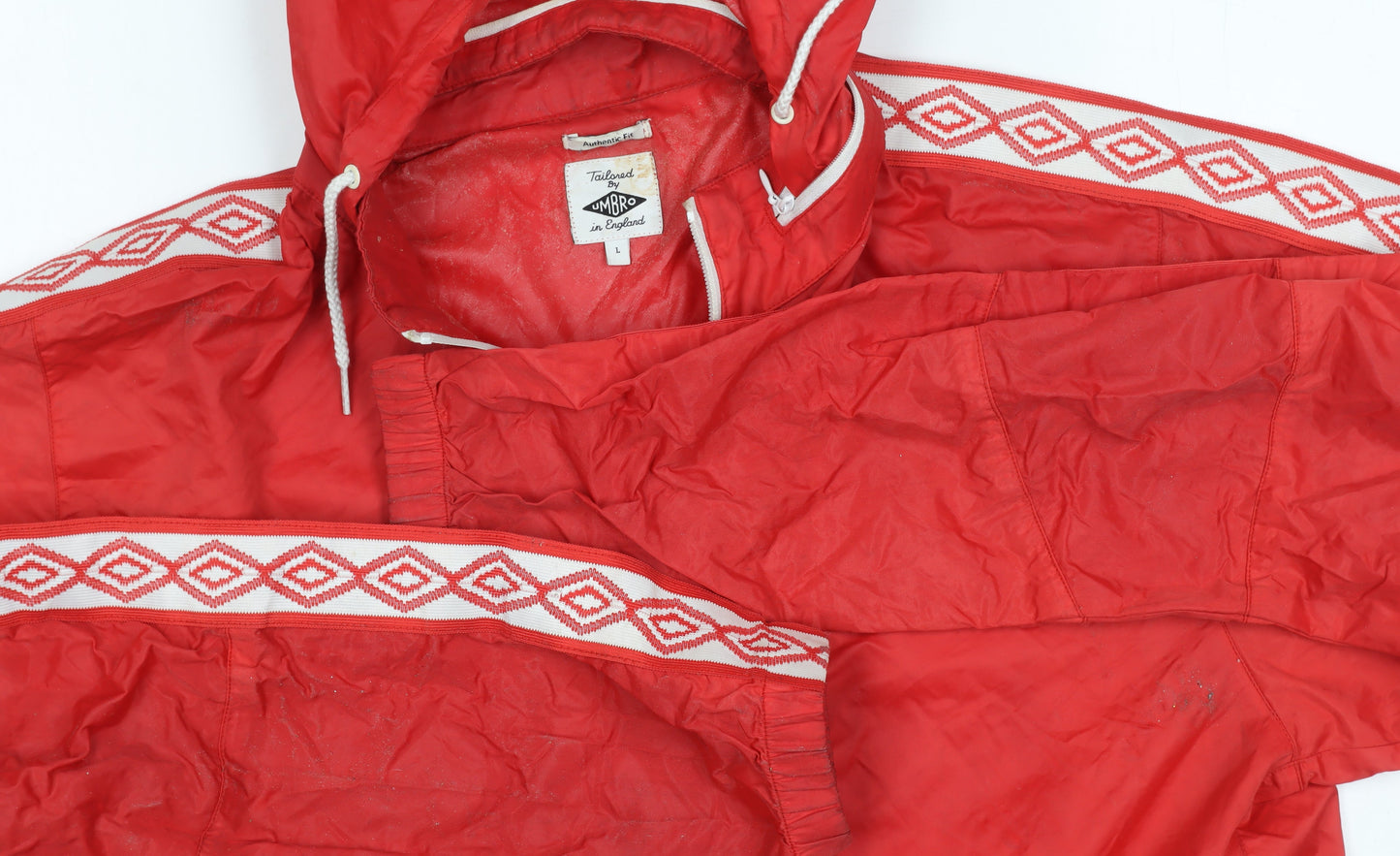 Mens UK Size L Umbro Red Windbreaker Coat